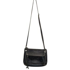 ROOTS Vintage Black Leather Crossbody Bag